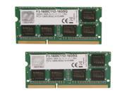 G.SKILL 16GB 2 x 8G 204 Pin DDR3 SO DIMM DDR3 1600 PC3 12800 Laptop Memory Model F3 1600C11D 16GSQ