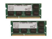 G.SKILL Standard Series 16GB 2 x 8G 204 Pin DDR3 SO DIMM DDR3 1600 PC3 12800 Laptop Memory Model F3 1600C10D 16GSQ