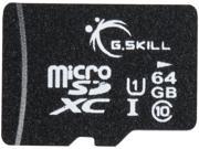 G.Skill 64GB microSDXC UHS I U1 Class 10 Memory Card with Adapter FF TSDXC64GA U1
