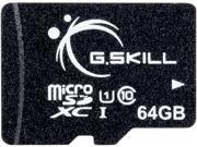 G.Skill 64GB microSDXC UHS I U1 Class 10 Memory Card without Adapter FF TSDXC64GN U1