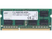 G.SKILL 4GB 204 Pin DDR3 SO DIMM DDR3L 1600 PC3L 12800 Laptop Memory Model F3 1600C9S 4GSL