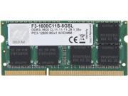 G.SKILL 8GB 204 Pin DDR3 SO DIMM DDR3L 1600 PC3L 12800 Laptop Memory Model F3 1600C11S 8GSL