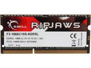 G.SKILL Ripjaws Series 8GB 204 Pin DDR3 SO DIMM DDR3 1866 PC3 14900 Laptop Memory Model F3 1866C10S 8GRSL