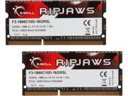 G.SKILL Ripjaws Series 16GB 2 x 8G 204 Pin DDR3 SO DIMM DDR3 1866 PC3 14900 Laptop Memory Model F3 1866C10D 16GRSL