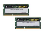 CORSAIR ValueSelect 16GB 2 x 8G 204 Pin DDR3 SO DIMM DDR3 1333 PC3 10600 Laptop Memory Model CMSO16GX3M2A1333C9