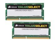 CORSAIR ValueSelect 8GB 2 x 4GB 204 Pin DDR3 SO DIMM DDR3 1600 PC3 12800 Laptop Memory Model CMSO8GX3M2A1600C11