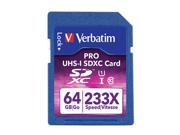 Verbatim PRO 233X 64GB Secure Digital Extended Capacity SDXC Flash Card Model 97466
