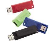 Verbatim Store n Go 16GB USB Flash Drive Pack of 4 Blue Green Red Black