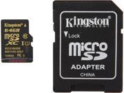 Kingston 64GB MicroSDXC UHS I U1 Class 10 Memory Card with Adapter Speed Up to 90 MB s SDCA10 64GB