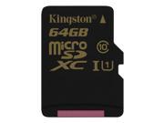 Kingston 64GB microSDXC Flash Card Model SDCA10 64GBSP