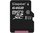 Kingston 64GB MicroSDXC UHS I U1 Class 10 Memory Card SDC10G2 64GBSP