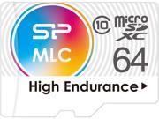 Silicon Power 64GB High Endurance MLC MicroSDXC Memory Card Ideal for Dash Cam and Security Camera with Adapter SP064GBSTXIU3V10SP