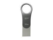 Silicon Power 32GB Mobile C80 Metallic Swivel Dual Type C USB C USB 3.0 Flash Drive for Type C ready mobile devices and MacBook Titanium SP032GBUC3C80V1S