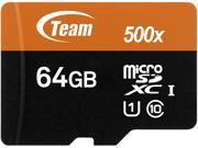 Team 64GB microSDXC UHS I U1 Class 10 Memory Card with Adapter Speed Up to 80MB s TUSDX64GUHS03