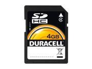 Duracell 4GB Secure Digital High Capacity SDHC Flash Card Model DU SD 4096 R