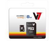 V7 8GB microSDHC Flash Card Model VAMSDH8GCL4R 1N
