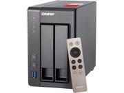 QNAP TS 251 2G US 2 Bay Personal Cloud NAS with HDMI Output. DLNA AirPlay and PLEX Support Black Case Remote Control Included