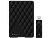 Silicon Power Checkered pattern USB 3.0 External Hard Drive Flash Drive Gift Pack Ultra slim D06 2TB USB 3.0 2.5 inch Portable Hard Drive and Retractable 16