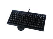 SolidTek KB 3920BU Black USB Wired Mini Keyboard with Optical Trackball