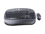 Logitech 967437-0403 Black USB or PS 2 Cordless Desktop Standard Keyboard and Optical Mouse - Retail