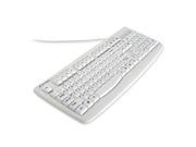 Kensington K64406US White Wired Washable Keyboard with Antimicrobial Protection