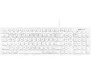 macally 103 Key Full Size USB Keyboard with Short Cut Keys White Keyboard