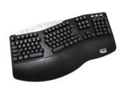 Adesso PCK 208B Tru Form Pro USB Ergonomic Contoured Multimedia Keyboard with 8 Hot keys and includes PS 2 adaptor Black