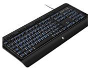 Aluratek AKBLED01F Large Print Tri Color Illuminated Keyboard