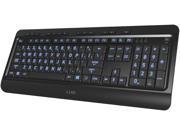 AZIO KB505U Black Wired Large Print 3 Color Backlit Keyboard