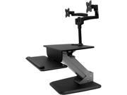 StarTech BNDSTSDUAL Black Dual Monitor Sit to stand Workstation height adjustment and a dual monitor mount Maximum height adjustment 16.6 in 360 degree display