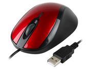 Insten 1042807 Red Black Wired Optical Mouse