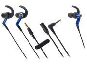 Audio Technica ATH CKP500 SonicSport In ear Headphones Blue