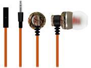 Sentry Black Orange HM909 Stealth Earbuds stereo camouflage in ear buds with microphone