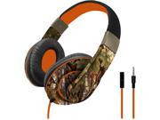 Sentry Black Orange HM919 Stealth Pro Headphones camouflage with in line microphone