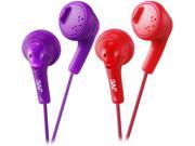 JVC Gumy Ear Bud Purple violet Red Earbud 2pk Bundle Basic Gummy Earbud Headphones