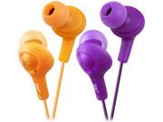 JVC Gumy Plus Inner Ear Orange Viiolet Canal 2pk Bundle Gummy Plus Inner Ear Headphones