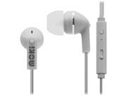 Moki White ACC HCBMW Noise Isolation Earbuds with microphone and control