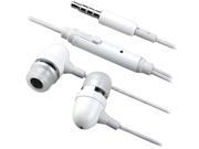INSTEN White 798719 Canal White 3.5mm In Ear Stereo Headset w On off Mic