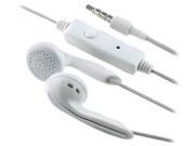 INSTEN White 798724 Canal White 3.5mm Stereo Headset w On off Mic