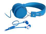 MQbix Blue MQHT470BLU 2 In 1 Combo Pack High Performance In Ear Earphones with Mic and Deep Bass Stereo Headphones