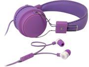 MQbix Purple MQHT470PUR 2 In 1 Combo Pack High Performance In Ear Earphones with Mic and Deep Bass Stereo Headphones