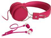 MQbix Pink MQHT470PNK 2 In 1 Combo Pack High Performance In Ear Earphones with Mic and Deep Bass Stereo Headphones