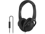 MQbix Black MQHT560BLK L Circumaural EarFoam Palette High Performance Headphones with Mic