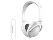 MQbix White MQHT560WHT L Circumaural EarFoam Palette High Performance Headphones with Mic
