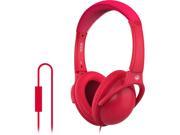MQbix Red MQHT560RED L Circumaural EarFoam Palette High Performance Headphones with Mic