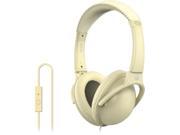 MQbix Cream MQHT560CRM L Circumaural EarFoam Palette High Performance Headphones with Mic