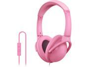 MQbix Pink MQHT560PNK L Circumaural EarFoam Palette High Performance Headphones with Mic