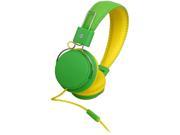 MQbix Green MQHT570GRN Earfoam Layers High Performance Headphones with Mic