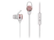 MQbix Rose Gold MQET39RGD Platinum2 High Performance Secure Fit Earphones with Tangle Free Flat Cable and Mic Rose Gold