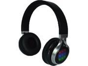 QFX Black H 252 BLK Bluetooth Headphones With Disco Lights and FM Radio